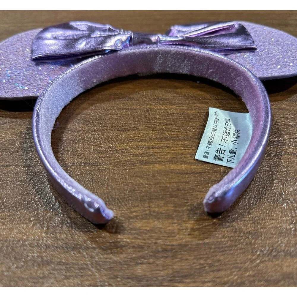 Disney Parks Lilac Lavender Purple Glitter Minnie Ears Headband